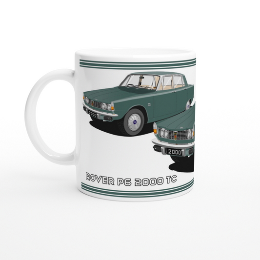 Rover P6 S1 2000 TC in Green Art Mug