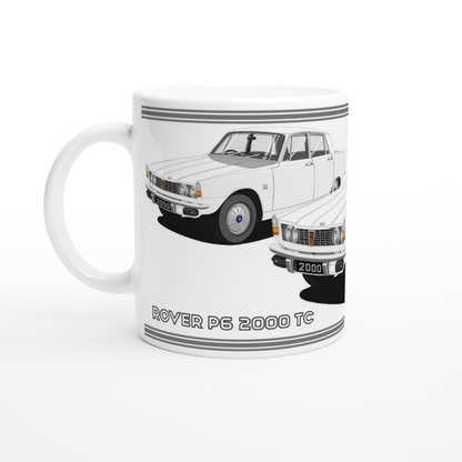 Rover P6 S1 2000 TC in White Art Mug