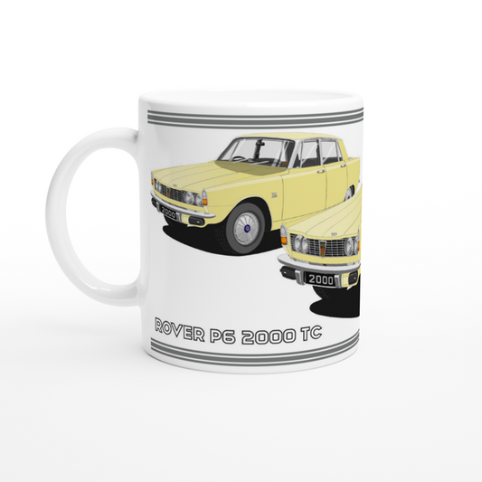 Rover P6 S1 2000 TC in Yellow Art Mug