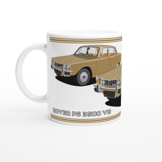 Rover P6 S1 3500 V8 in Beige Art Mug