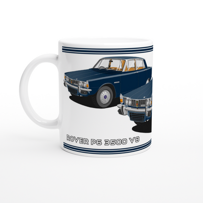 Rover P6 S1 3500 V8 in Blue Art Mug