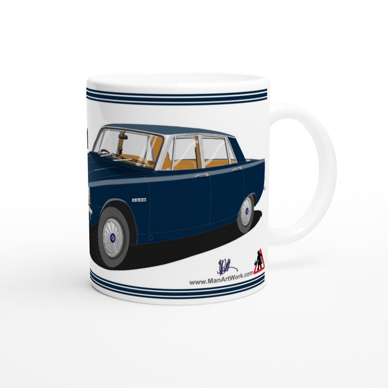 Rover P6 S1 3500 V8 in Blue Art Mug