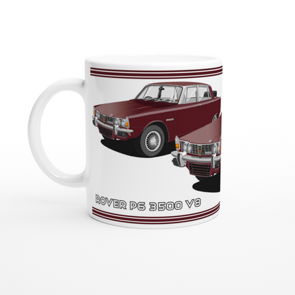 Rover P6 S1 3500 V8 in Burgundy Art Mug