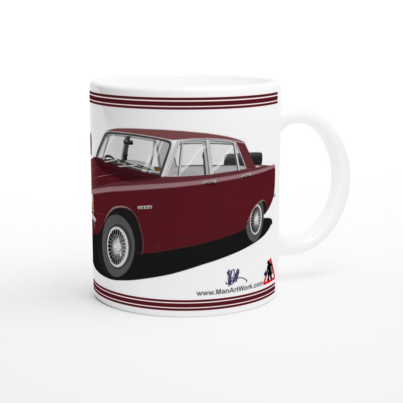 Rover P6 S1 3500 V8 in Burgundy Art Mug