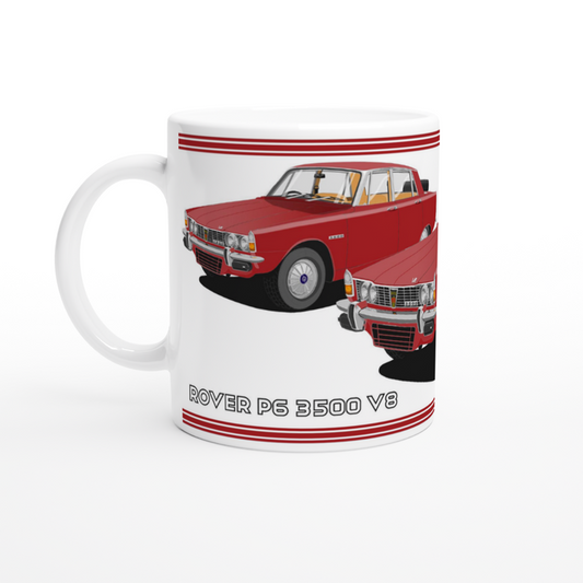 Rover P6 S1 3500 V8 in Red Art Mug