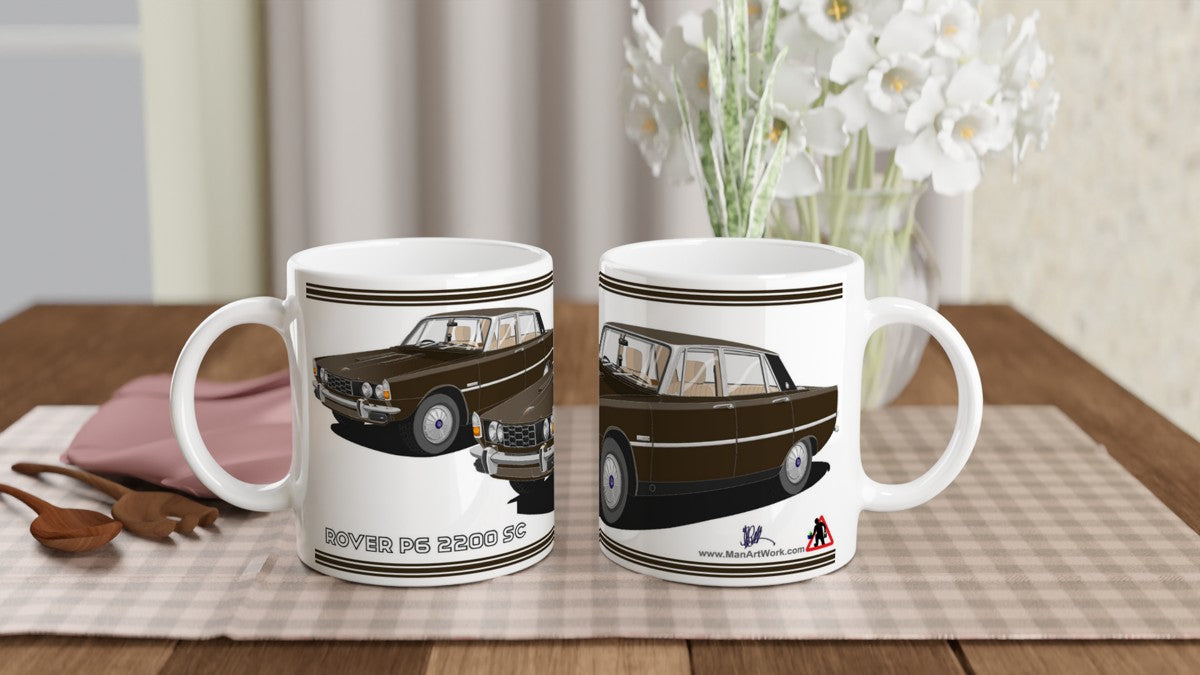 Rover P6 S2 2200 SC in Brown Art Mug