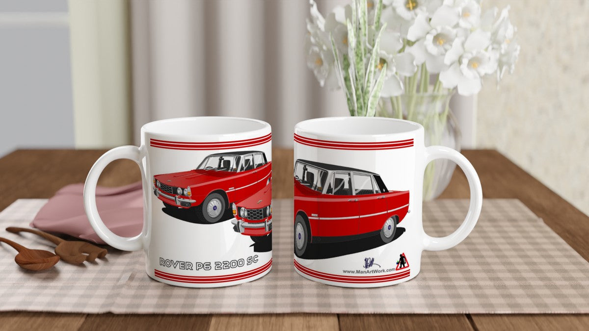 Rover P6 S2 2200 SC in Red Art Mug