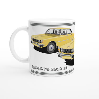 Rover P6 S2 2200 SC in Yellow Art Mug