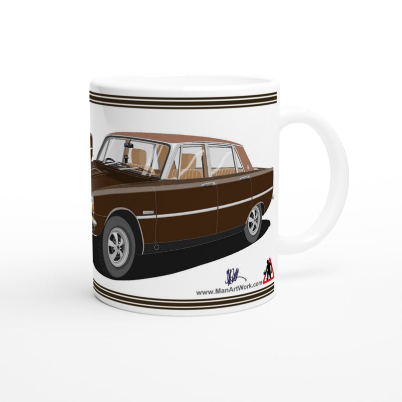 Rover P6 S2 3500 V8 in Brown Art Mug