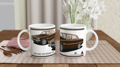 Rover P6 S2 3500 V8 in Brown Art Mug