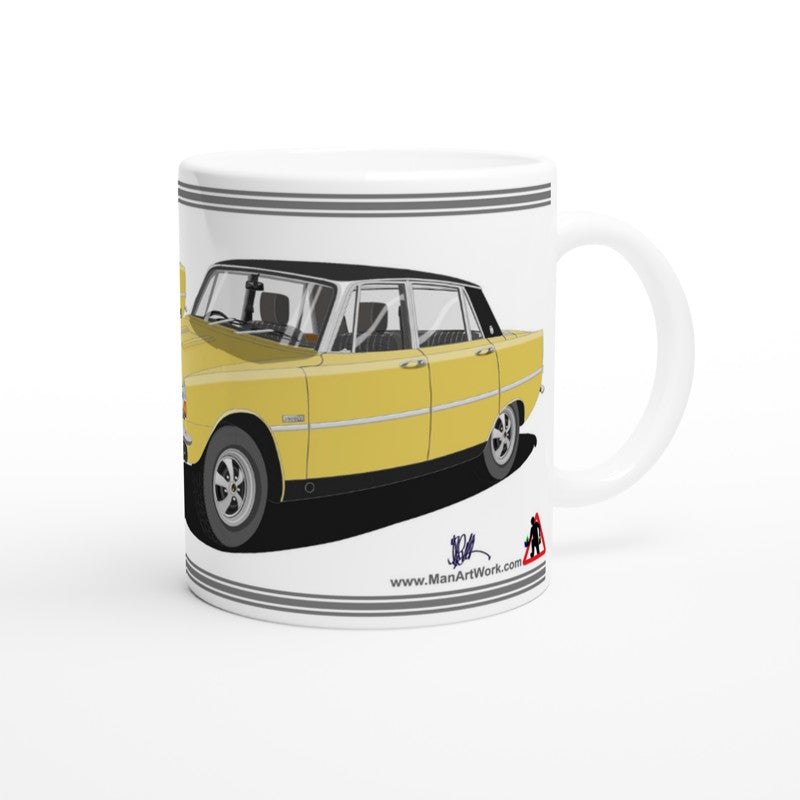 Rover P6 S2 3500 V8 in Yellow Art Mug