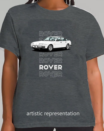 Rover SD1 S1 in White Art T Shirt (Words)