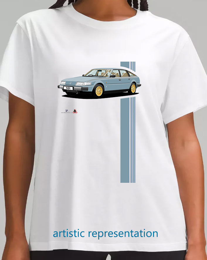 Rover SD1 Series 1 V8S in Light Blue T Shirt