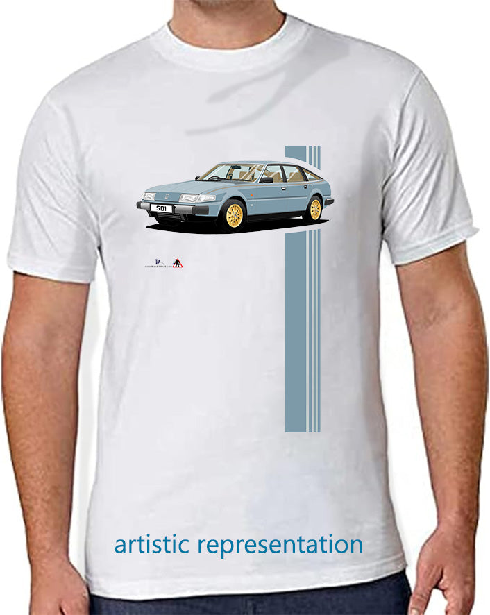 Rover SD1 Series 1 V8S in Light Blue T Shirt