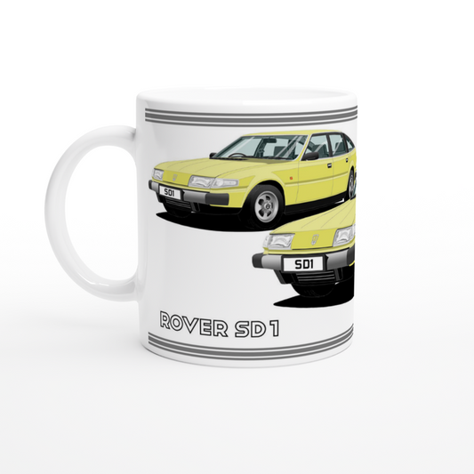 Rover SD1 Series 1 in Yellow Art Mug