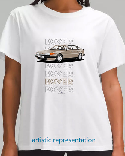 Rover SD1 S2 in Beige Art T Shirt (Words)
