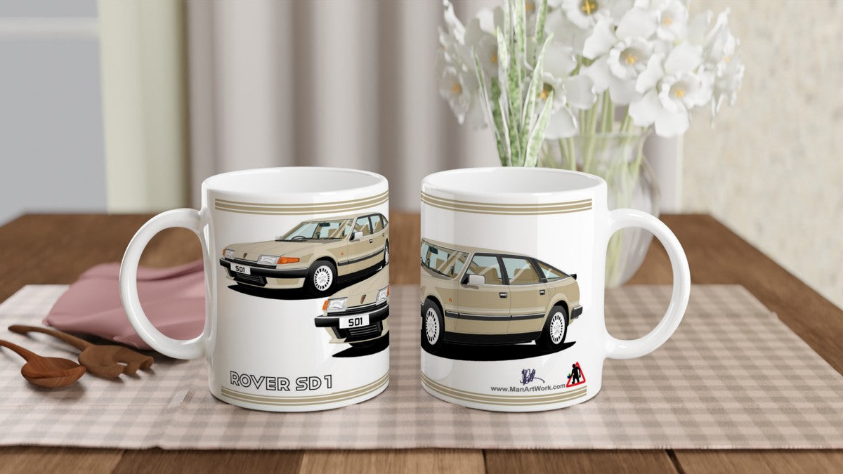 Rover SD1 Series 2 in Gold Art Mug