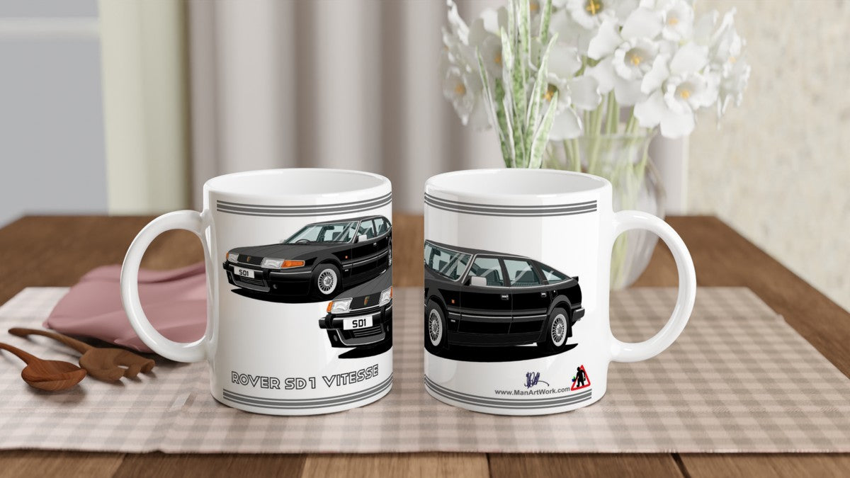 Rover SD1 Series 2 Vitesse in Black Art Mug