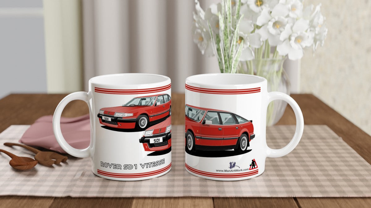 Rover SD1 Series 2 Vitesse in Red Art Mug