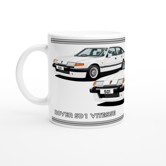 Rover SD1 Series 2 Vitesse in White Art Mug