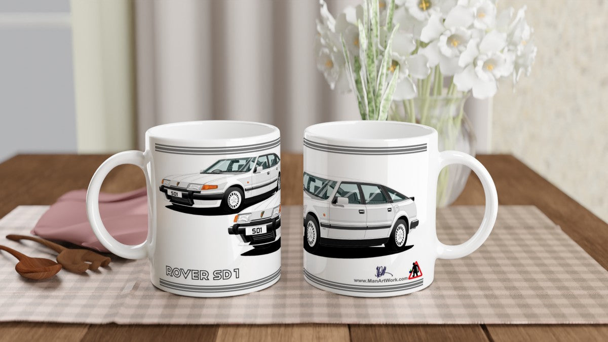 Rover SD1 Series 2 in White Art Mug