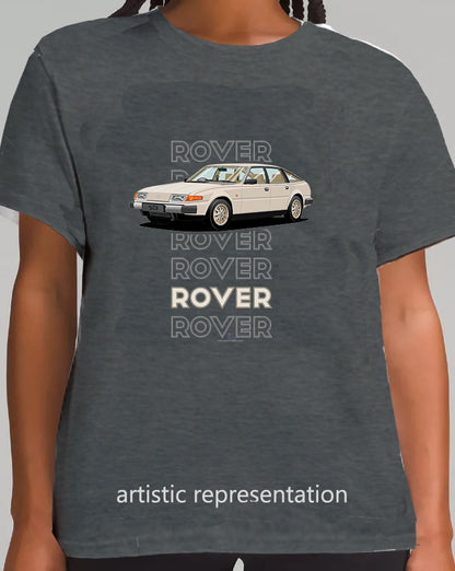 Rover SD1 S1 V8S in Gold Art T Shirt (Words)