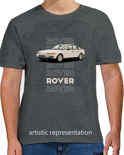 Rover SD1 S1 V8S in Gold Art T Shirt (Words)