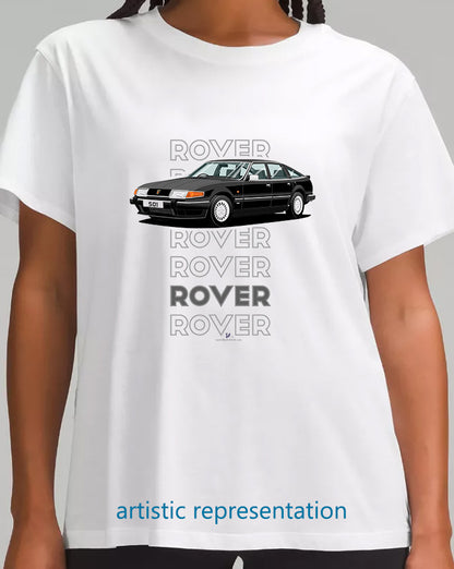 Rover SD1 S2 Vanden Plas in Black Art T Shirt (Words)
