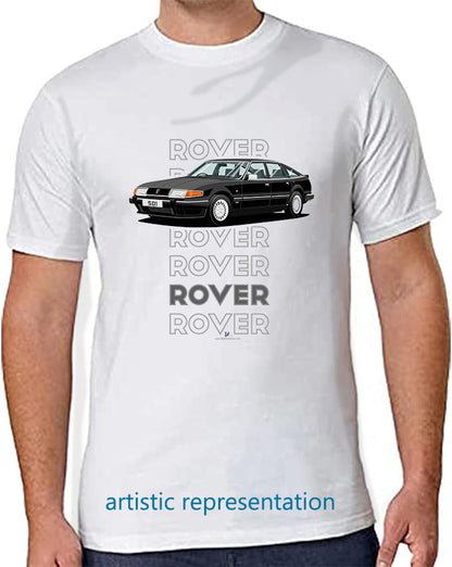 Rover SD1 S2 Vanden Plas in Black Art T Shirt (Words)
