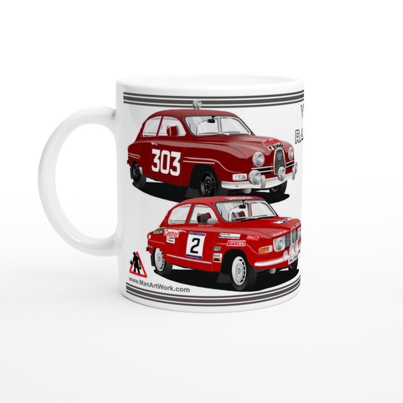 Saab 96 V4 Rally Cars Art Mug 