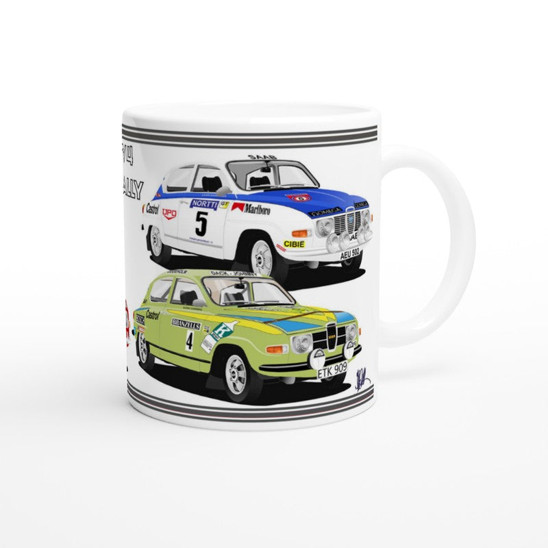 Saab 96 V4 Rally Cars Art Mug 