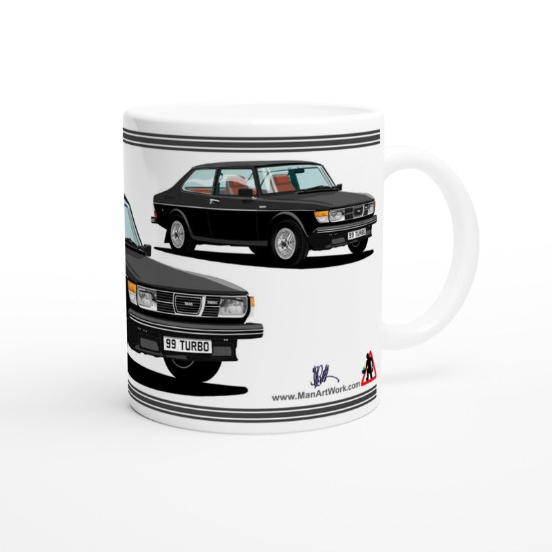 Saab 99 Turbo 2 Door Mug (Black Car)