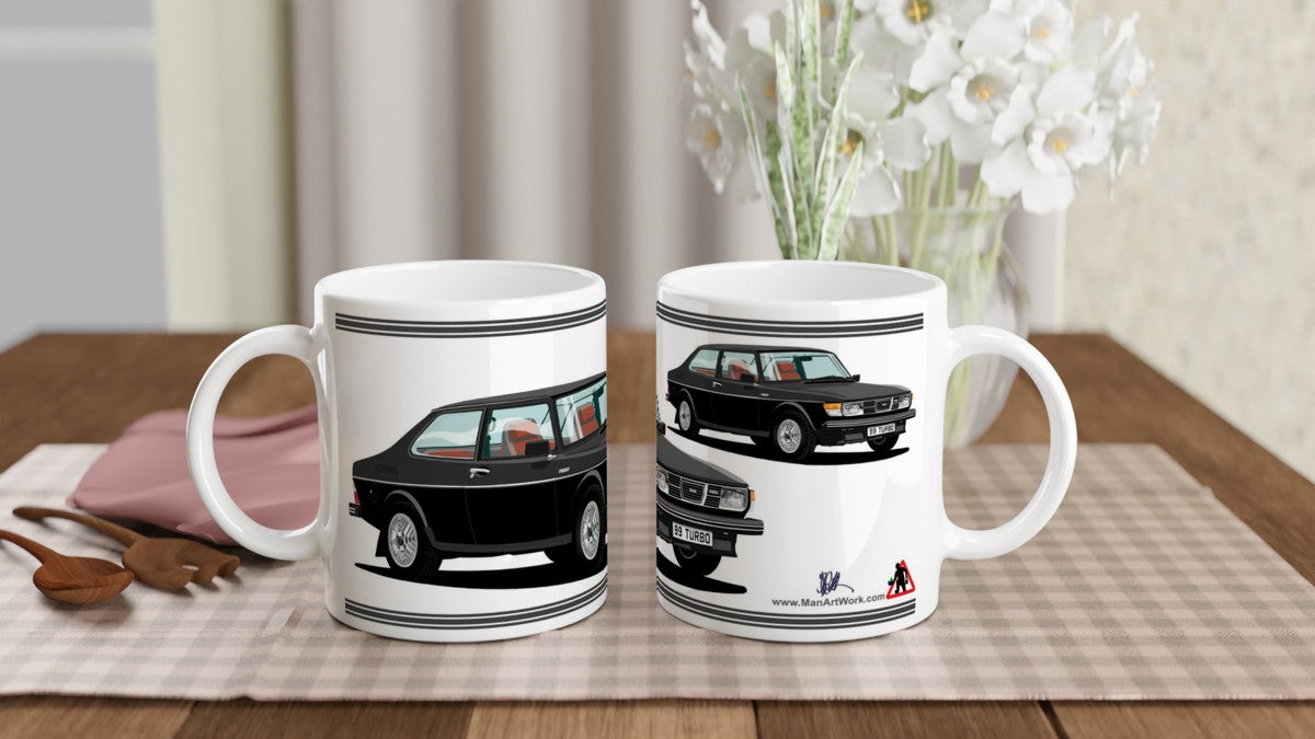 Saab 99 Turbo 2 Door Mug (Black Car)