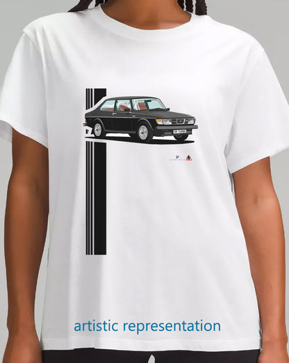 Saab 99 Turbo 2 door T Shirt (Black car)