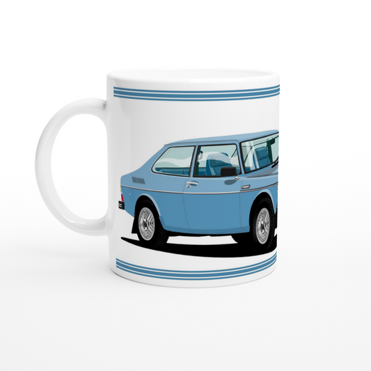 Saab 99 Turbo 2 Door Mug (Blue Car)