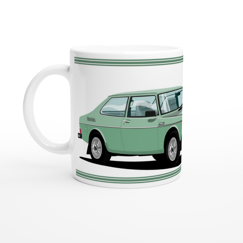 Saab 99 Turbo 2 Door Mug (Green Car)