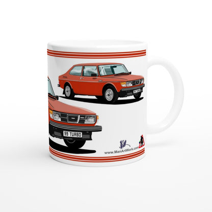 Saab 99 Turbo 2 Door Mug (Red Car)