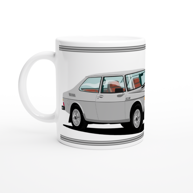 Saab 99 Turbo 2 Door Mug (Silver Car)