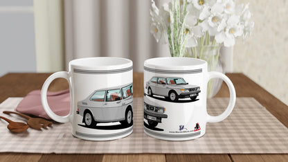 Saab 99 Turbo 2 Door Mug (Silver Car)