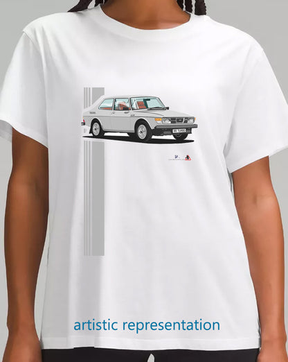 Saab 99 Turbo 2 Door T Shirt (Silver car)