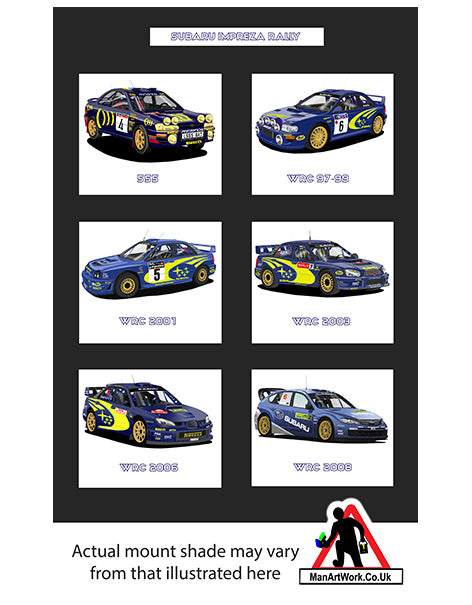 Subaru Impreza WRC Rally cars A4 Art Print