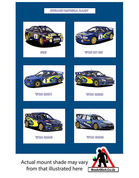 Subaru Impreza WRC Rally cars A4 Art Print