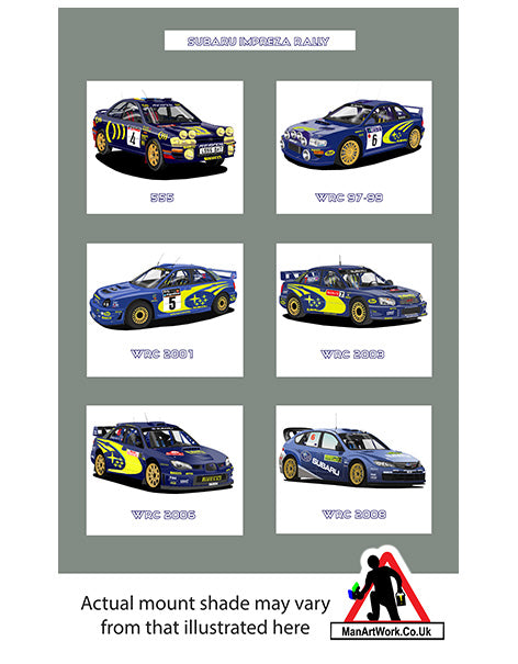 Subaru Impreza WRC Rally cars A4 Art Print