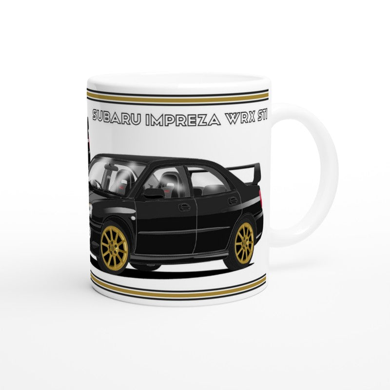 Subaru Impreza in Black Art Mug