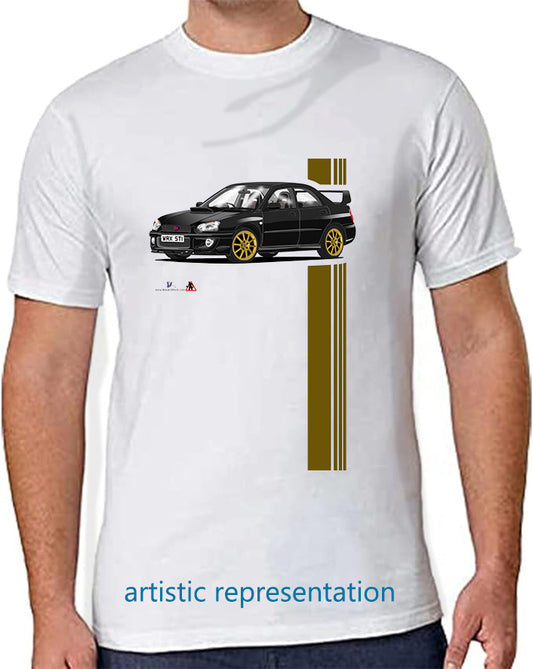 Subaru Impreza WRX STi in Black T Shirt