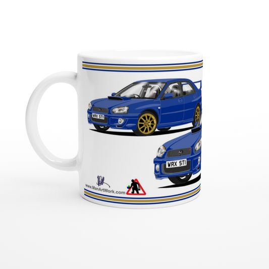 Subaru Impreza in Blue Art Mug