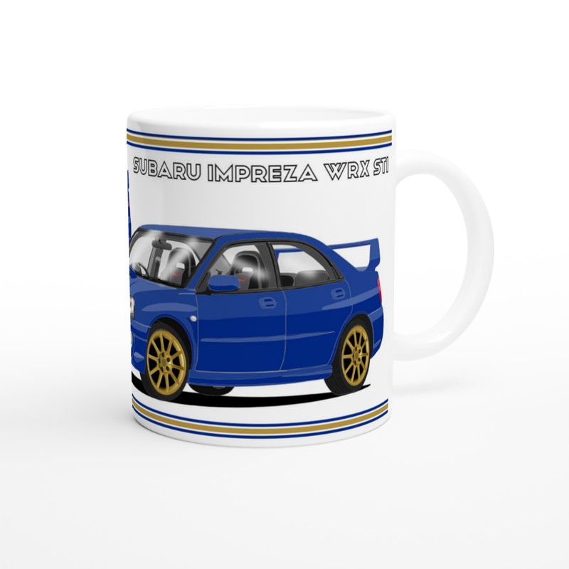 Subaru Impreza in Blue Art Mug