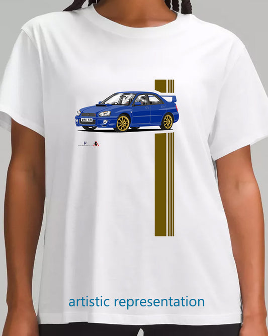 Subaru Impreza WRX STi in Blue T Shirt