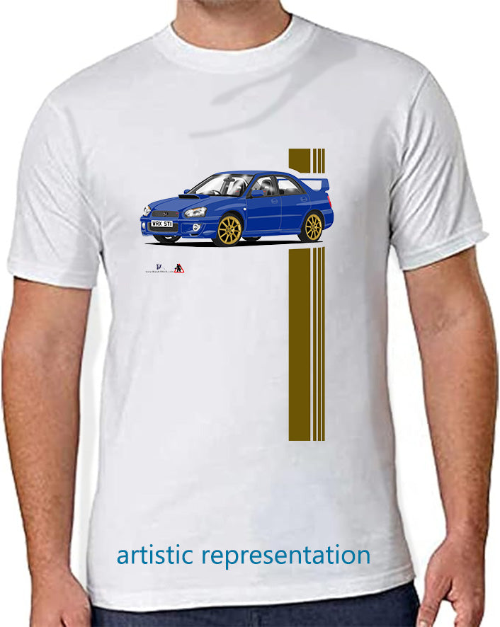 Subaru Impreza WRX STi in Blue T Shirt