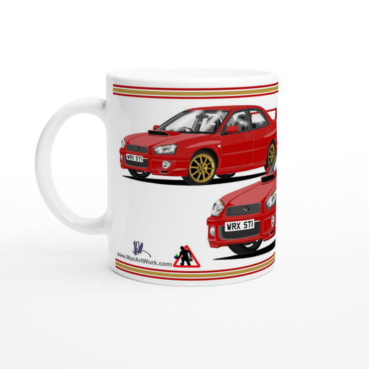 Subaru Impreza in Red Art Mug